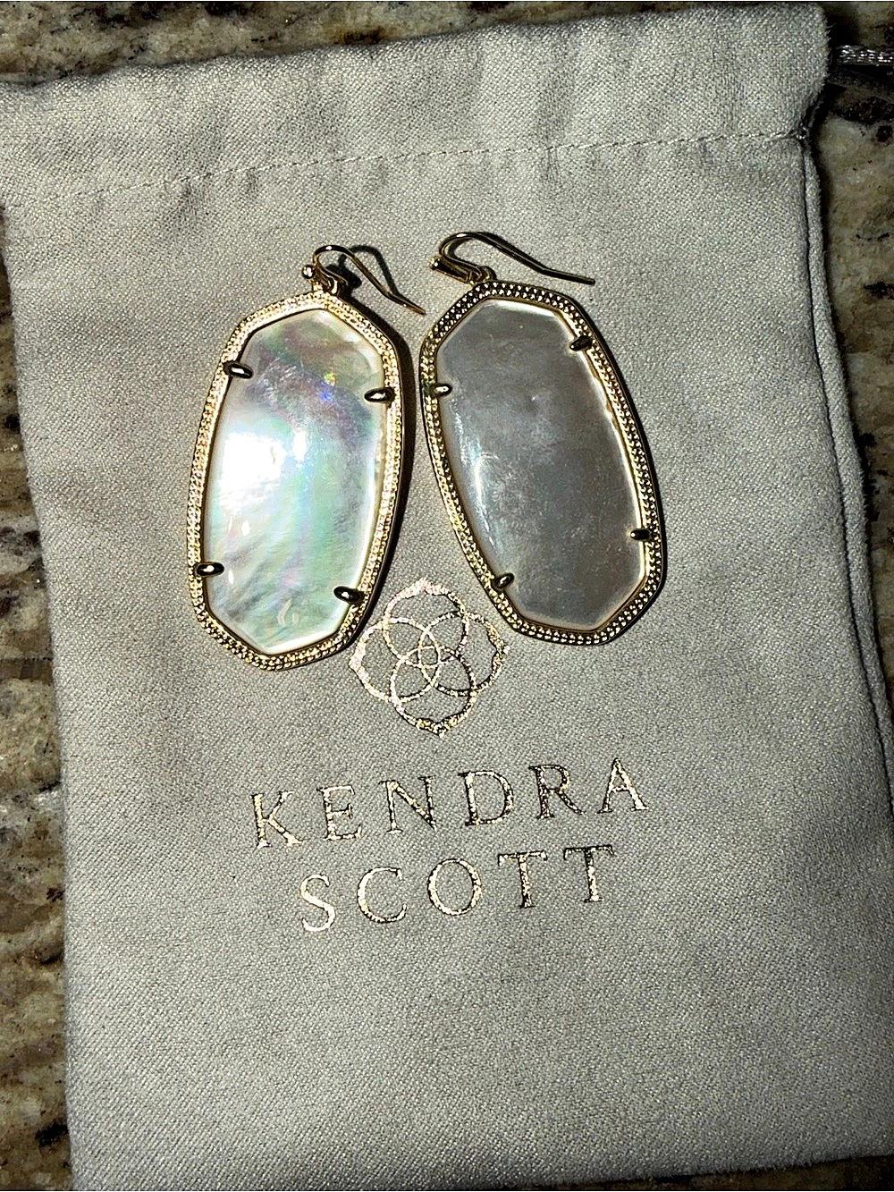 Kendra Scott Danielle Statement Earrings Iridescent Stone Drop Earrings